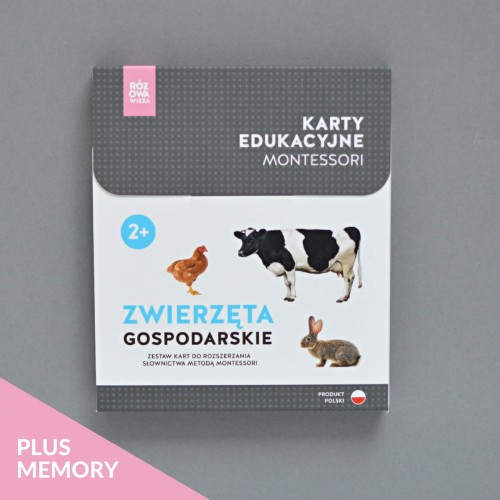 Różowa_Wieża_Karty_edukacyjne_Zwierzęta_gospodarskie_memory