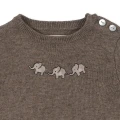 KONGES SLOJD - Dzianinowy Rampers Niemowlęcy w słoniki bunny brown melange na Mellistore (3).webp