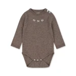 Konges Slojd - Body niemowlęce z wełny merino - bunny brown melange