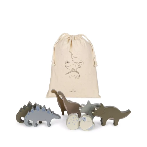 Konges Slojd Wooden Dinos - Zestaw 8 klocków dinozaurów (5).webp