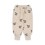 Konges Slojd - Spodnie dresowe dziecięce LOU FRILL PANTS - MA GRANDE CERISE