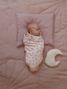 MoiMili - Lniany komplet pościeli dla dzieci muszla "Pudrowy róż"