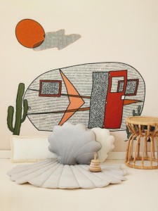 MoiMili - Mata muszla welwetowa "Jasny szary"