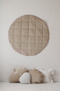 MoiMili - Mata welwetowa dla dzieci "Delikatny beż"