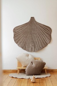 MoiMili - Mata welwetowa liść miłorzębu "Ciemny beż"