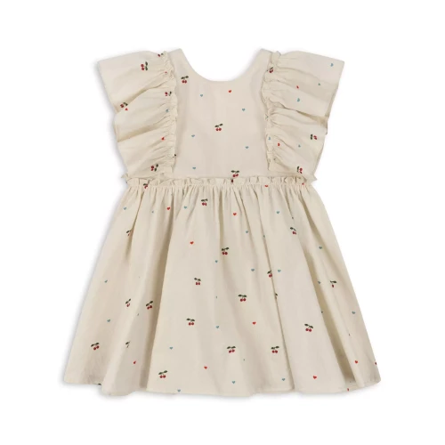 KONGES SLOJD - Dziecięca sukienka z kokardą EVIA BOW - CHERRY COEUR (2).webp