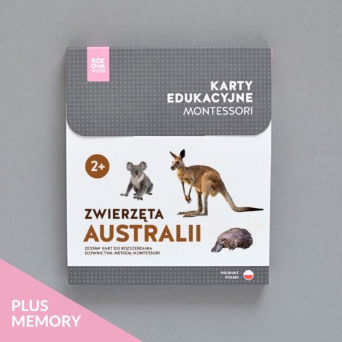 Różowa_Wieża_Karty_edukacyjne_Zwierzęta_Australii_memory