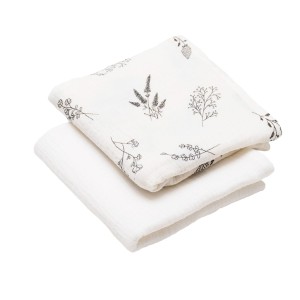 Bimbla - Zestaw pieluszek muślinowych Botanical - ecru