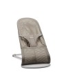 BABYBJORN - leżaczek niemowlęcy BLISS MESH - Szarobeżowy + Zabawka Googly Eyes Pastels
