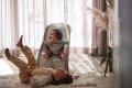 BABYBJORN - leżaczek niemowlęcy BLISS MESH - Szarobeżowy + Zabawka Googly Eyes Pastels