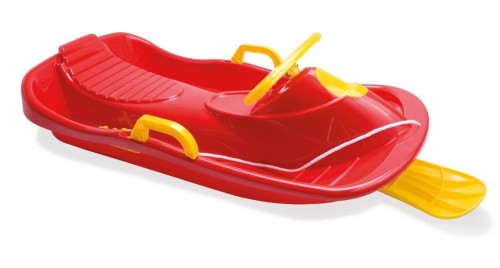 Dantoy - Sanki dziecięce z kierownicą i hamulcami red 95cm classic