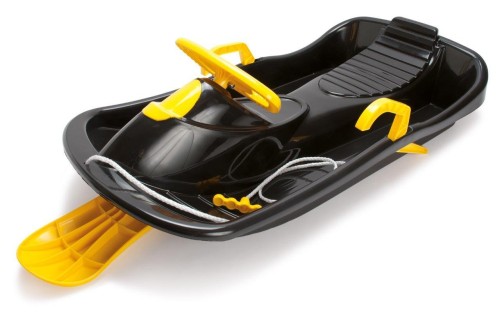 Dantoy - Sanki dziecięce z kierownicą i hamulcami black 95 cm classic