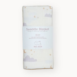 SeiMia - Muślinowy Otulacz - Blue Clouds
