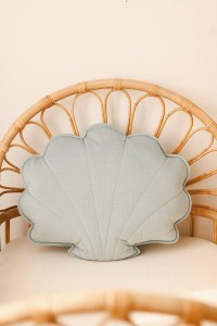 MoiMili - Poduszka welwetowa muszła "Pudrowa mięta"