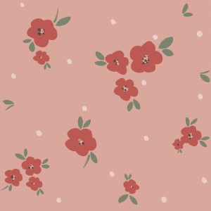 Dekornik - Floral Draw Pink Red Tapeta