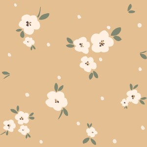 Dekornik - Floral Draw Beige Tapeta