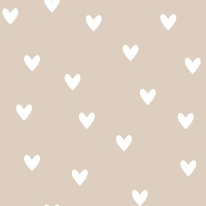 Dekornik - Simple Hearts Beige Tapeta