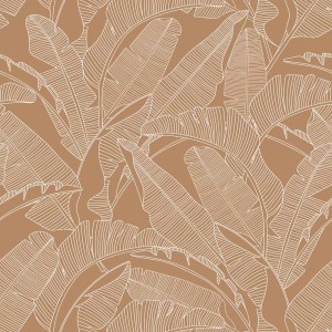 Dekornik - Classic big palm leaves cinnamon Tapeta