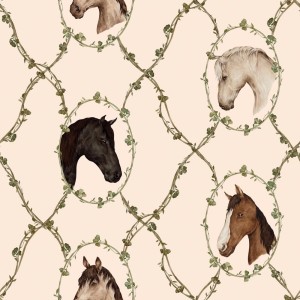 Dekornik - Watercolour horses beige Tapeta