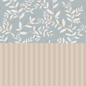 Dekornik - Delicate Twigs with Blue and Beige Tapeta