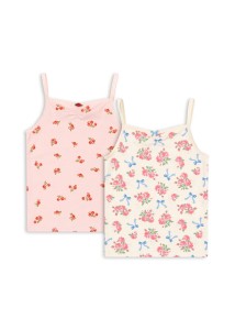 Konges Slojd – Zestaw podkoszulek STRAP TOP GOTS – BELLA ROSITA / ROSA PINK