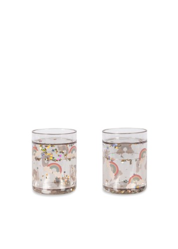 Konges Slojd kubeczki z brokatem 2 PACK GLITTER CUPS RAINBOW