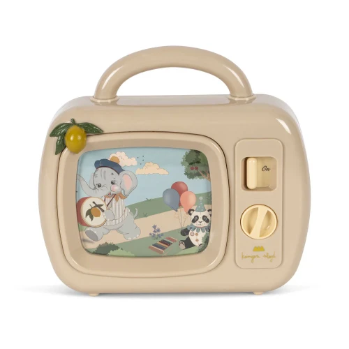 Muzyczny telewizorek Konges Slojd - pozytywka retro dla dzieci bez baterii (1).webp