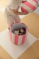 Kid's Concept - pufa cylindryczna ze schowkiem, różowa