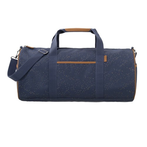 Fresk_Torba_Weekender_bag_Złote_kropki_Indigo_M