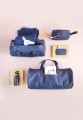 Fresk_Torba_Weekender_bag_Złote_kropki_Indigo_M