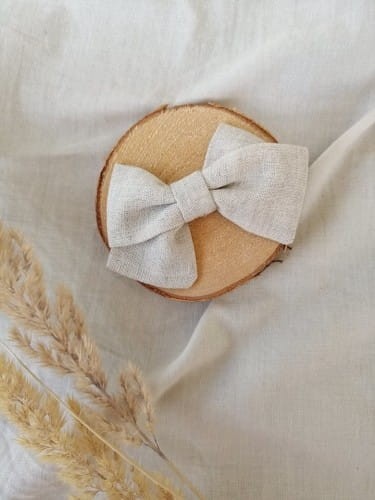 Lightblue_Spinka_kokardka_mała_naturalna_lniana