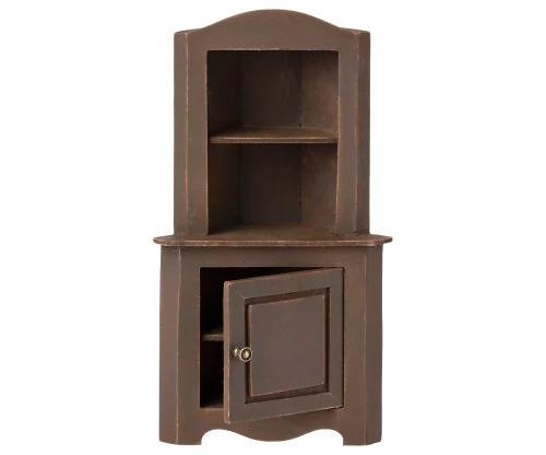 MAILEG_Kredens_narożny_dla_Myszek_Miniature_corner_cabinet_Brown