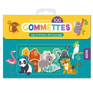 AUZOU - Zestaw 100 naklejek Zwierzęta w dżungli